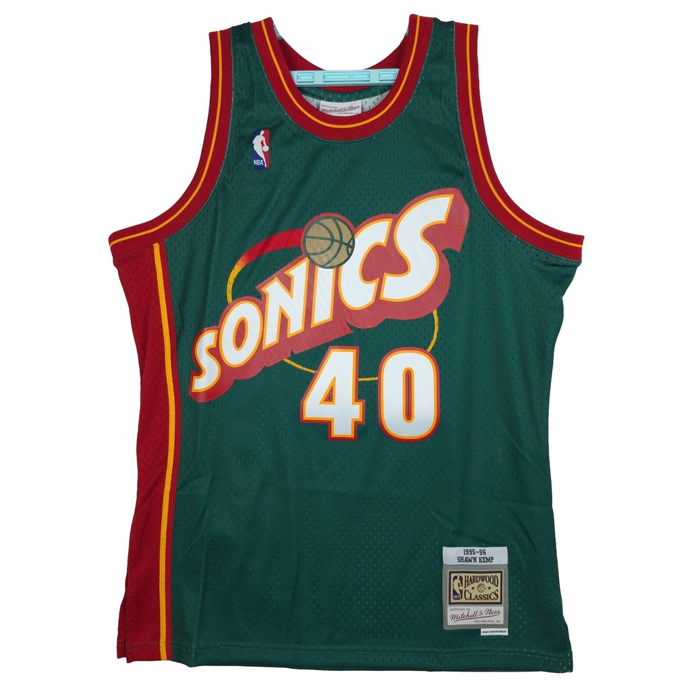 Shawn Kemp Seattle Supersonics Mitchell &‎ Ness NBA Medium Jersey Green #40 NWT